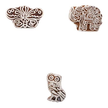 Set of 3 Piece New Mix Wooden Printing Block